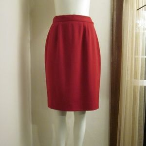 Ralph Lauren size 6 red Classic wool pencil skirt